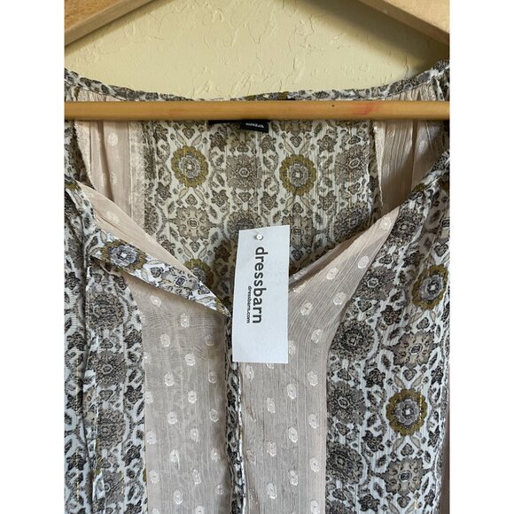 New! Roz & Ali Mixed Print Sheer Popover Blouse Top XL MSRP $40 - Picture 3 of 8
